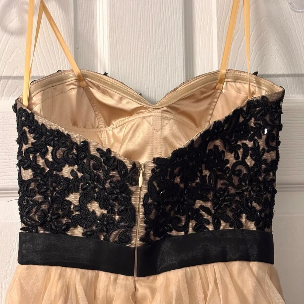 La Femme Elegant Cream Dress - Picture 4 of 6